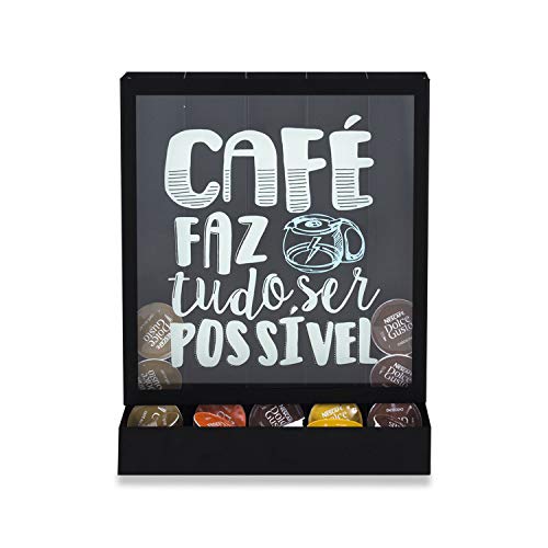 Porta-cápsulas de Mesa/Parede Tudo É Possível, GeGuton, multicor (Preto/Estampa), Bistrô Café