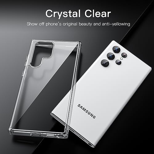 JETech Case for Samsung Galaxy S22 Ultra 5G 6.8-Inch, Non-Yellowing Shockproof Bumper Protective Phone Cover, Anti-Scratch Hard PC Back (Clear) by JETech - Used condition - Image 3
