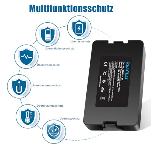 REACELL 18V 4000mAh Lithium-Ionen Akku Kompatibel für Husqvarna Automower 115H/305/310/315/315X (2020), Ersatzakku für Gardena Sileno City/Life, für Gardena sileno minimo 250 Mähroboter