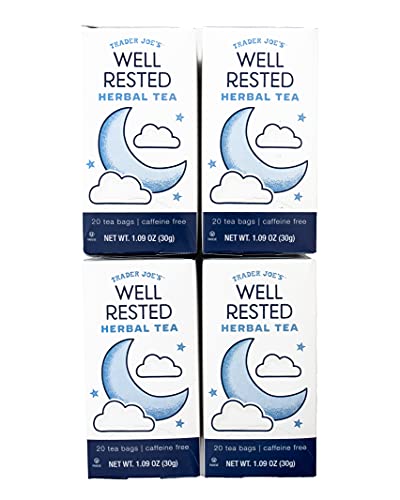 Trader Joe's Well Rested Herbal Tea No Caffeine 1.09 Oz (Pack of 4)