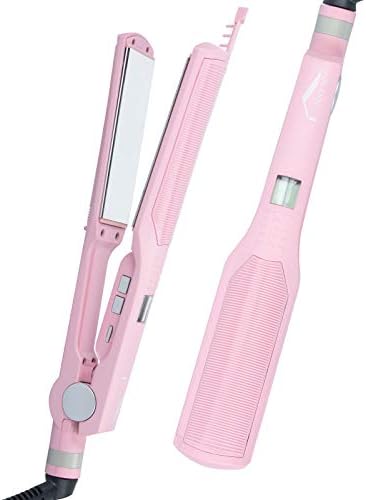Wellwerks Professional Hair Straightener Flat Iron with Digital Display, Instant Heat Up, Dual Voltage Travel Hair Straightening Iron | Smooth Glide for All Hair Types