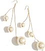 YERTTER Women Vintage Big Large Gold Pearl Statement Dangle Earrings Long Big Pearls Drop Earrings for Women