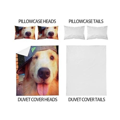 Housse de couette King chiots douce en microfibre contre le lit défait - 4