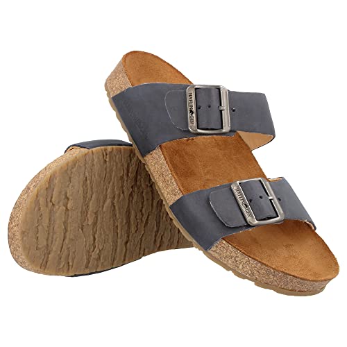 Image of HAFLINGER Andrea Elegant Leather Sandals with Rubber Sole and Cork Latex Footbed Unisex