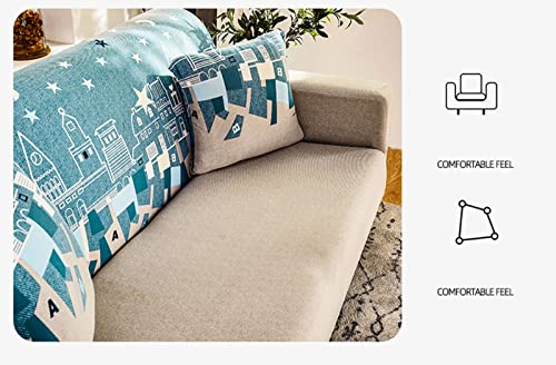 Housse de canapé extensible 2 places polyester doux lavable imprimé N
