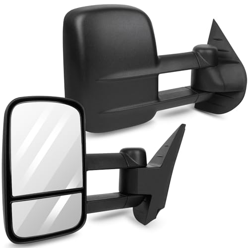 ANPART Towing Mirrors Fit for 2008-2013 For Chevy For Silverado For GMC For Sierra 1500/2500 HD/3500 Tow Mirrors With A Pair LH and RH Side Manual Regulation No Heating No Turn Signal Lamp