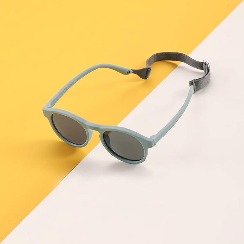 Baby Round sunglasses with Strap outdoor sun protection sunglasses suitable for boys and girls in 0-36 months
