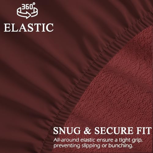 Image of Trance Cotton Feel Terry Ultra Soft Waterproof Mattress Protector | Breathable - Hypoallergenic Mattresses Cover (75x60 inch | 6.25x5 feet, Maroon - Pack of 1)
