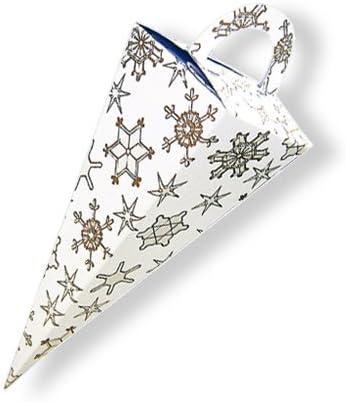 Gold Snowflakes - Icicle Shaped Favor Boxes (set of 6)