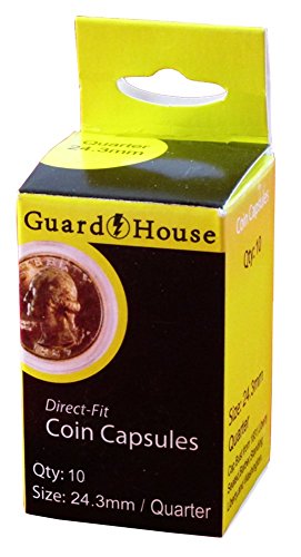 Capsules pour pièces 24,3 mm Guardhouse boîtes de rangement numismatique Quarter de dollar