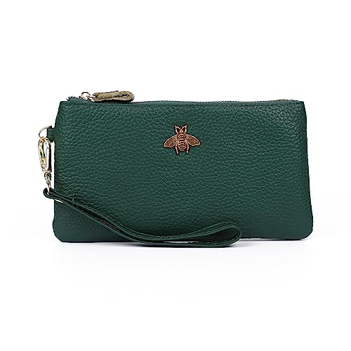 Imeetu Women's Wristlet Clutch Purse Leather Cell Phone Wallet Handbag With Wrist Strap (Green) #TOP20