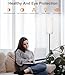 luckystyle Dimmable Floor Standing Tall Lamp, 12W Led Bulb with Lampshade, Foot Switch, Remote Custom Color Temperature Pole for Bedroom, Office, Kids & Living Room, Black