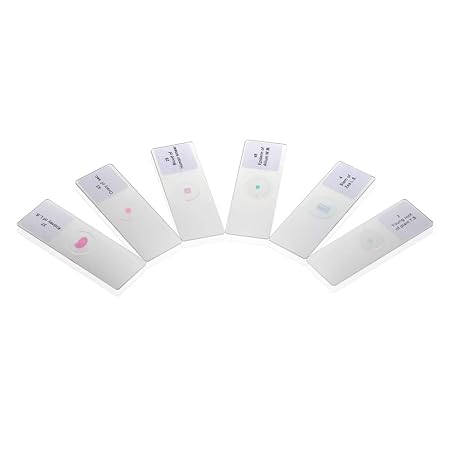 ULAB Basic Biology شرائح ميكروسكوب مع عينة للأطفال ، شرائح عينة ميكروسكوب ، 50pcs معبأة في صندوق تخزين خشبي مجهز ، UHP1050