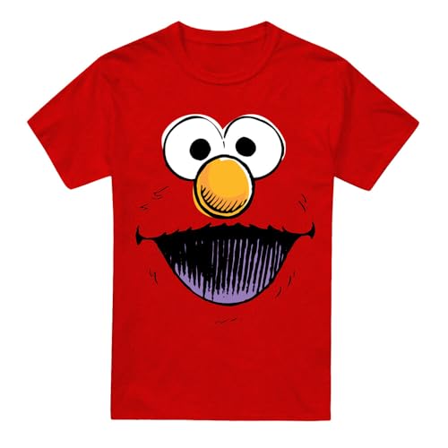 Image of Cotton Soul Sesame Street Elmo Retro Sketch Face Unisex T Shirt, Red, XX-Large