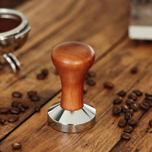 Foto von Jarvins Tamper [51mm] für Siebträger inkl. Tampermatte | Kaffeestampfer mit hochwertigem Echtholzgriff und Edelstahl | Voller Kaffee-Genuss mit Espresso Stempel | Barista-Werkzeug