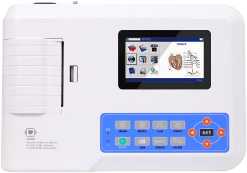 Digital 3 Chnnel 12 Lead Veterinary Animal Monitor Machine with Thermal Printing System image 3