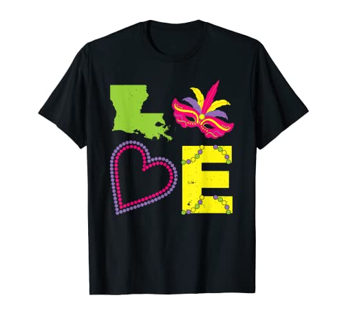 Amor Mardi Gras apenado Camiseta