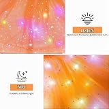 URAQT Spódnica tutu LED, tiulowa spódnica damska, tutu dla dorosłych, damska mini spódniczka, na karnawał, imprezę tematyczną, do tańca, na Halloween, 40 cm, pomarańczowa