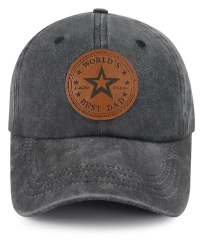 Worlds Best Dad Gifts for Men, Daddy Baseball Cap, Funny New Dad Hat, Fathers Day Christmas Retirement Birthday Gifts for Papa Husband Brother Grandpa Black