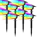 LANSOW Solar Spot Lights Outdoor Color Changing, [7 Modes/8 Pack] Christmas Solar Landscape Spotlights, Solar Lights Outdoor Waterproof, Solar Powered Flood Lights for Outside Yard Garden Pathway