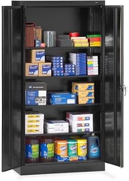 Tennsco 36 by 24 by 72-Inch Standard Storage Cabinet with 4 Adjustable Shelves, Black