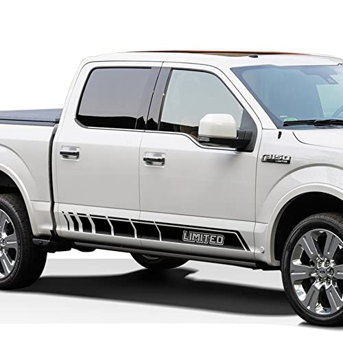 Decal Sticker Offroad Stripe Kit Limited Graphics Rocker Panel Decals Compatible With Ford F 150 2015-Present (Gloss Black) #TOP2