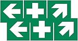 3er-Set Aufkleber Erste-Hilfe-Rettungszeichen + Richtungspfeil rechts-links + Treppe ASR A 1.3 / ISO 7010 von HM-Arbeitsmedizin (2x)