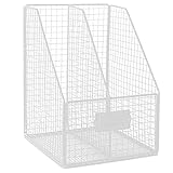 Aktenorganisator Metall Aktensäule Desktop Aktenregal Büro Informationsregal Einfacher Vertikaler Aktensortierer Multifunktionale Heim- und Bürobedarf Aktenhalter Rack (Farbe : Weiß, Größe :