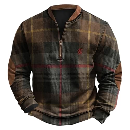 Sweat shirt homme tendance à manches longues avec fermeture zippée