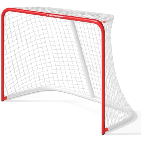 Ace Hockey Metal Street Hockey Goal – 28" x 20" Lightweight Steel Frame with Net – Outdoor Hockey Net for Beginners & Backyard Games – Ball, Roller & DEK Hockey Practice Goal – Easy Assembly Cover
