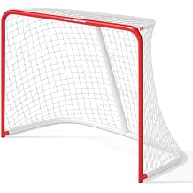 Ace Hockey Metal Street Hockey Goal 28" x 20" Lightweight Steel Frame with Net Outdoor Hockey Net for Beginners & Backyard Games Ball, Roller & DEK Hockey Practice Goal Easy Assembly