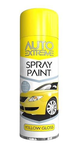 Alezyb Yellow Gloss - 12 X Auto Extreme Spray Paint 250Ml Professional Quality, Perfect Finish Multipurpose Aerosol For Cars, Bikes,Vans, Metal, Wood