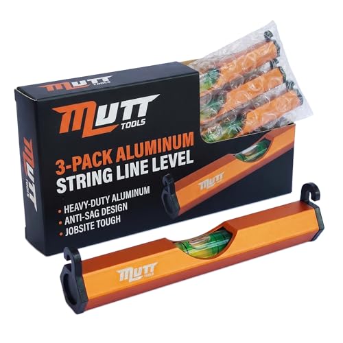 Mutt Tools 3 Inch Aluminum String Line Level for Construction