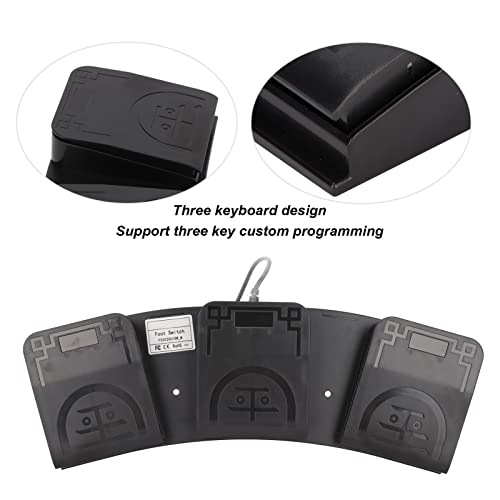 Gowenic Usb Foot Switch Triple 3 Pedal Control Custom Program Pc Computer Keyboard, Midi Controller Mechanical Switch Computer Keyboard For Playing Games (Black) #TOP3
