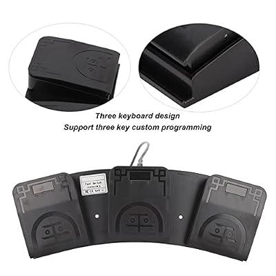 USB Foot Pedal, PC USB Triple Foot Switch Pedal, 3 Key Three Program, MIDI Function, Programmable Computer Keyboard, Plug and Play