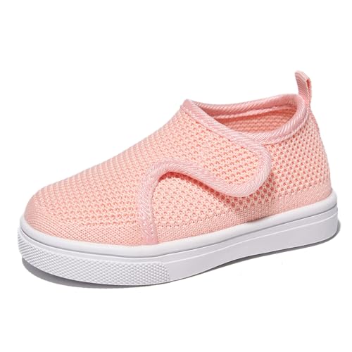 Newsonet Baby Shoes Boys Girls Baby Walking Shoes Non-Skid Lightweight Mesh First Walker Sneakers Pink White Size 18-24 Months Toddler