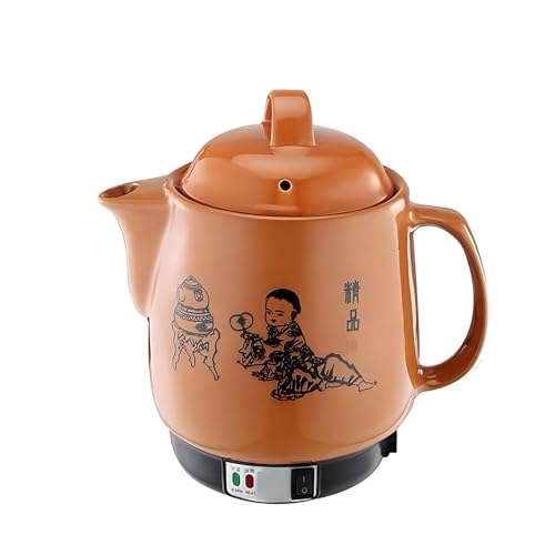 4L Automatic Electric Chinese Medicine Pot Ceramic Herbal Decoction Cooker with Intelligent Temperature Control Audible Reminder Heat Preservation Health Pot (Yellow)