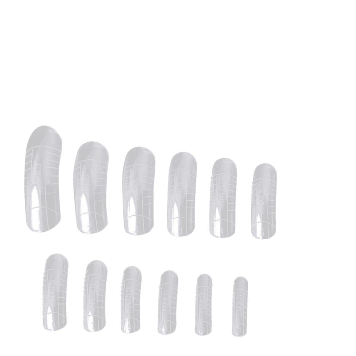 120pcs Curved Nail Tips with Scale, Plastic