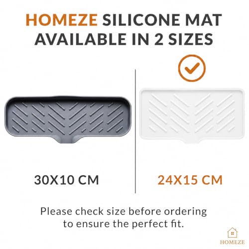Image of HOMEZE Medium Multi-Purpose Silicone Sink Drainer Mat - Flexible Kitchen Sink Organizer Tray for Soap, Dish Sponge, Tools Storage, and Drying, Non-Slip Silicone Holder for Countertops