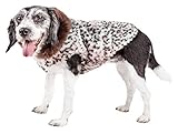 Luxe Furracious Cheetah Patterned Mink Dog Coat Jacket - Light Pink Black & Brown Medium
