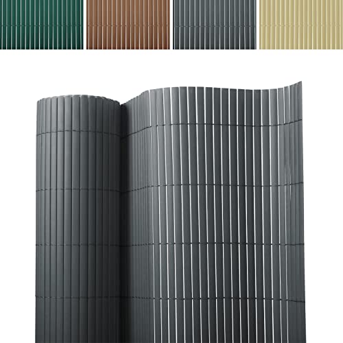 FLODI. PVC Screening Fence (Grey, 120 x 300 cm) Weatherproof Garden Screen Fence, Privacy Protection for Garden, Balcony and Terrace, Windbreak Fence Panels