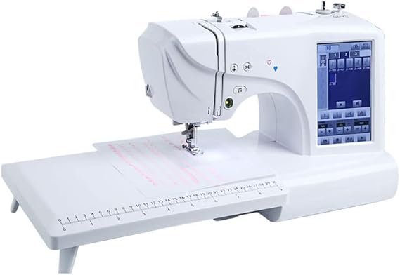 Electric Embroidery Machine, 158 Design, Built-in Large LCD Touch Panel, 210 Characters, 30 Pattern Borders, USB Port, Easy Sewing