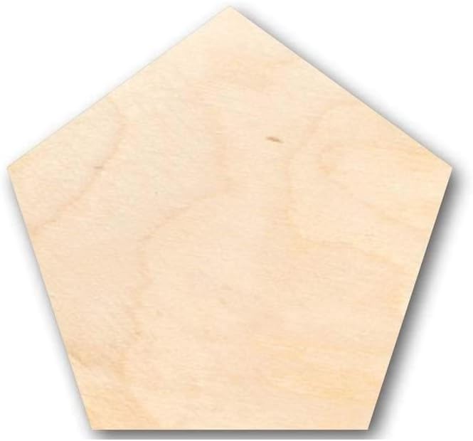 Unfinished Wood Pentagon Shape Craft up to 46" DIY 18" / 3/4"