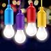 Junker 4 Piezas LED Bombilla, Portátil Lámpara del Cordón al Aire Libre/Interior, LED Camping Lantern Nocturna Colgante Tirar la luz del Cordón para Fiesta, Boda, Jardín, Senderismo, Pesca, Camping