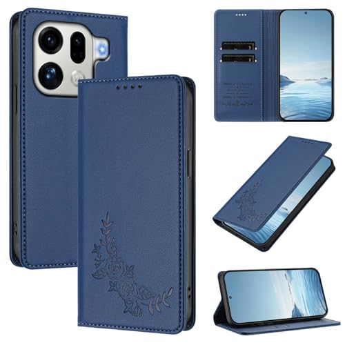 �X�}�z�P�[�X �Ή��@�� for Oppo Find X9 Pro�yRFID�u���b�N�z�y�J�[�h�z���_�[�t�����z �}�O�l�b�g�J�� �X�^���h�@�\�t���z�X�}�z�P�[�X Blue