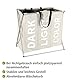 WENKO Wäschesammler Trio, Wäschekorb 3 Fächer, mit Tragegriffen, Aluminium-Gestell, faltbar, 130 Liter Volumen, (B x H x T): 63 x 57 x 38 cm, Beige
