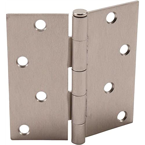 Everbilt 4 In. Satin Nickel Square Corner Door Hinge #TOP1