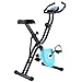 ANCHEER Cyclette Pieghevole con Supporto per Tablet e Sedile Confortevole, Cyclette da Interno con App e 10 Livelli di Resistenza Magnetica Regolabile, capacità di Peso: 265 LB (Blu)