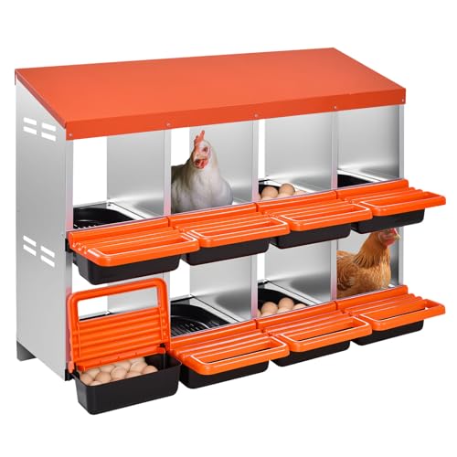 VEVOR Pondoir à Poules, 8 Compartiments, Nichoir en Métal...