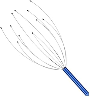 PULABO Fingers Head Massager Scalp Scratcher, Handheld Portable Tingler Massage for Deep Relaxation, Hair Stimulation and Body Stress Relax Blue Scalp Massager Durable